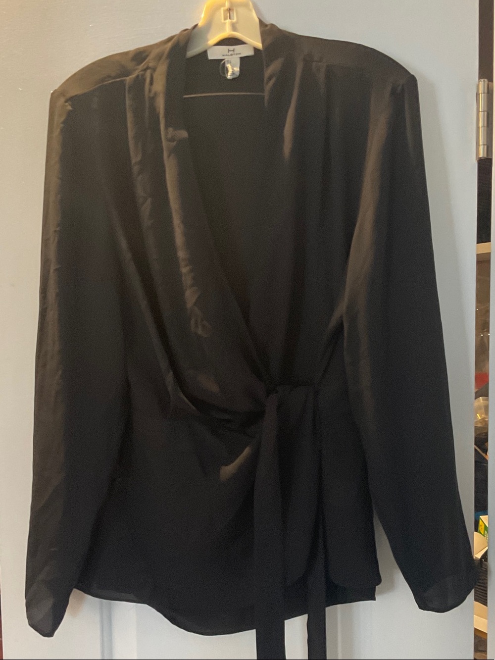 Black Wrap Blouse Jacket - Women's large